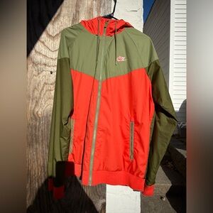 Nike Men's Olive and Red Windbreaker